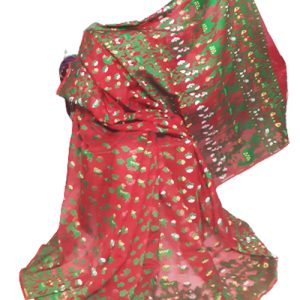 Women's Mix Colored Handloom Handmade Saree With Blouse Piece